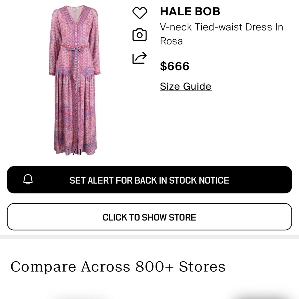 Hale Bob Vibrant V-neck Dress with Tied Waist